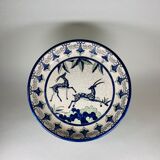 Plat vintage céramique emaux keralouve style art deco dlg catteau