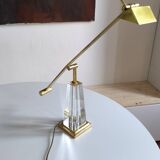 Brass and plexiglass desk lamp from the 80s