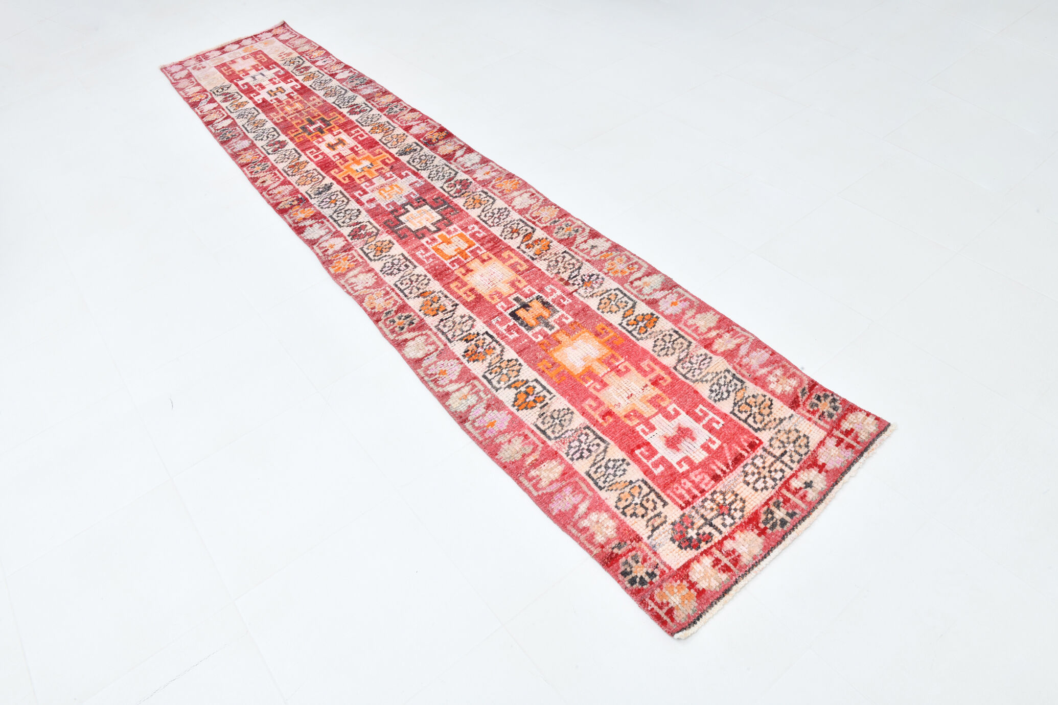 2x12 Vintage Long Runner Rug, 74x354Cm