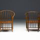 Rustic Wabi Sabi Bamboo Armchairs, France, 1970s