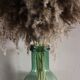 Bouteille, vase en verre vert