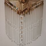 Vintage wall sconce gold metal and stamps