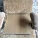 Space age armchair in velvet beigen armrests stainless steel 1970