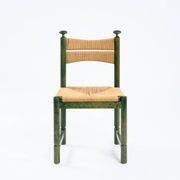 Odessa dining chairs set of 6, stained birchwood, Danish cord, 1970s