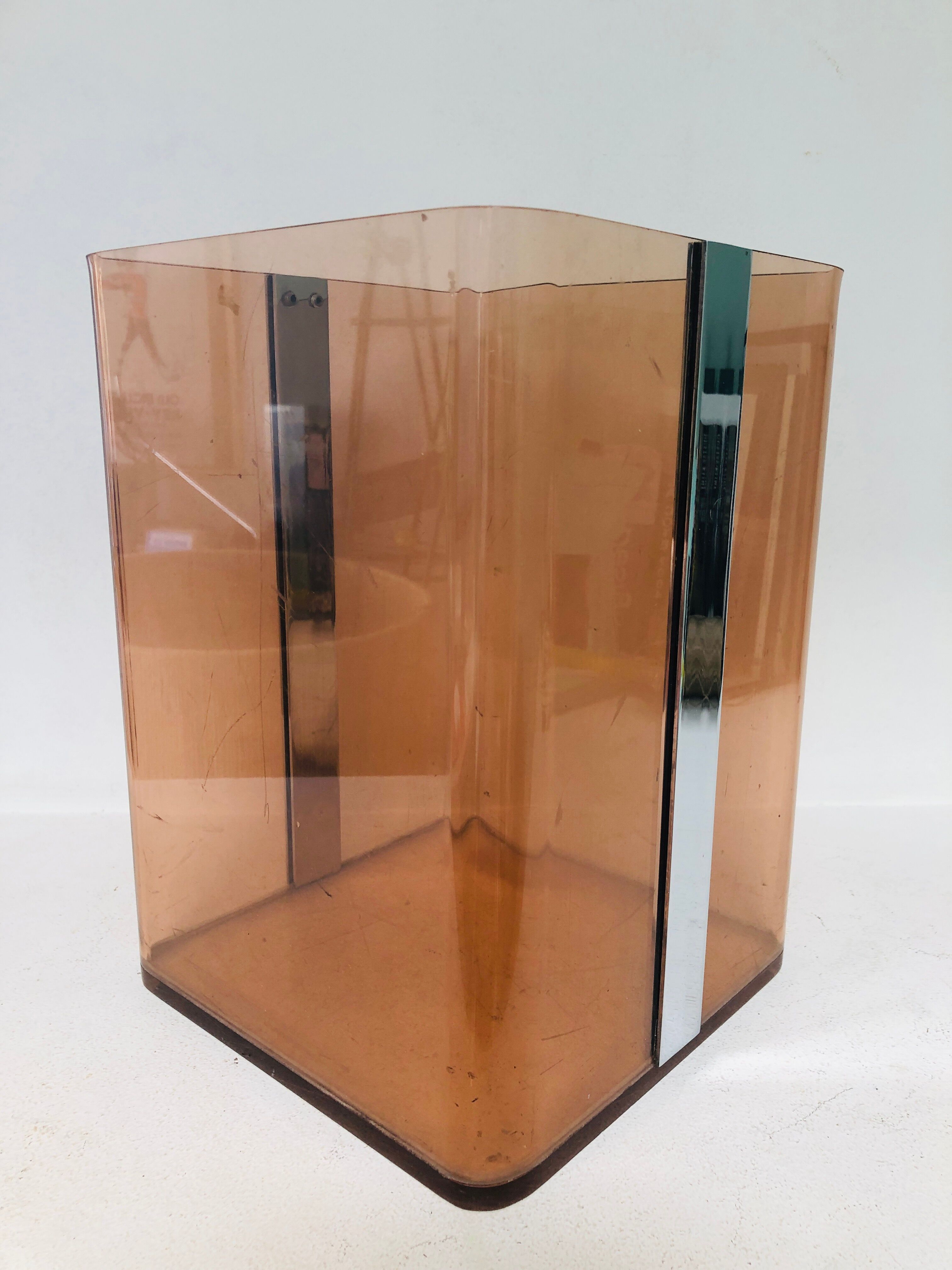 Plexiglas paper basket, 1970