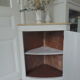 Vintage neckline patinated pearl gray waxed finish, top waxed finish light oak
