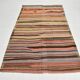 Tapis Kilim rayé rose et orange
