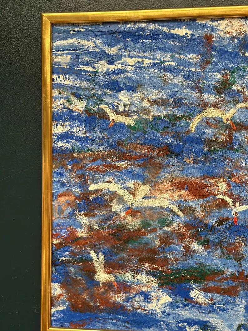 Original Swedish Oil on Canvas – “Storm” by Göta Fogler – Signed – Vintage & Framed – 50 × 42 cm (19.7" × 16.5")