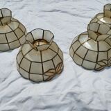 Set of 4 lampshade suspensions in mother-of-pearl
