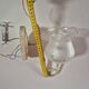 Luminaire applique vintage metal effet vieilli globe en verre avec dessins fleurs