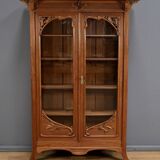 Blond Mahogany Bookcase, Art Nouveau – Early 20th Century