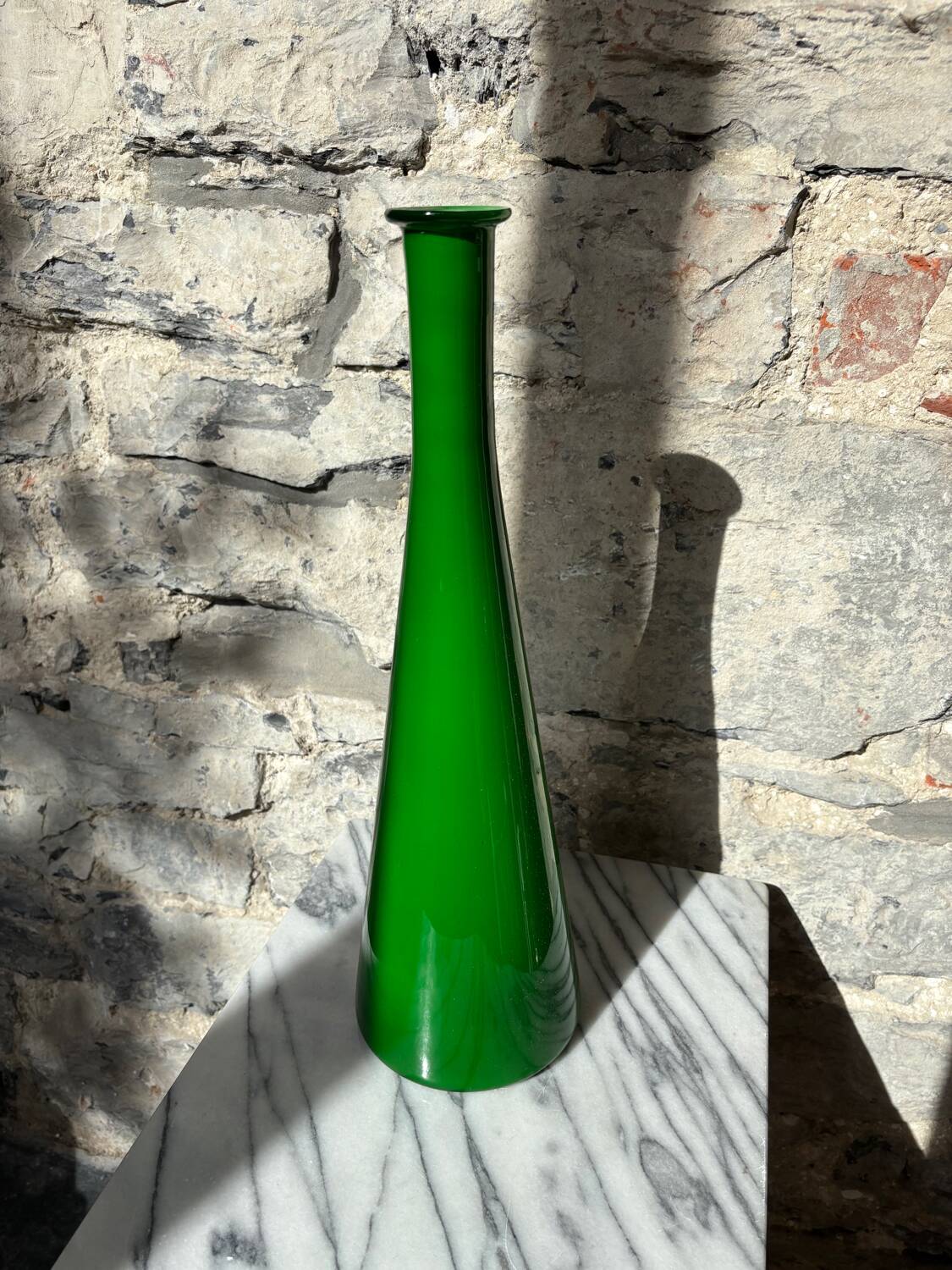 Bright green “Opalino Italy” vase