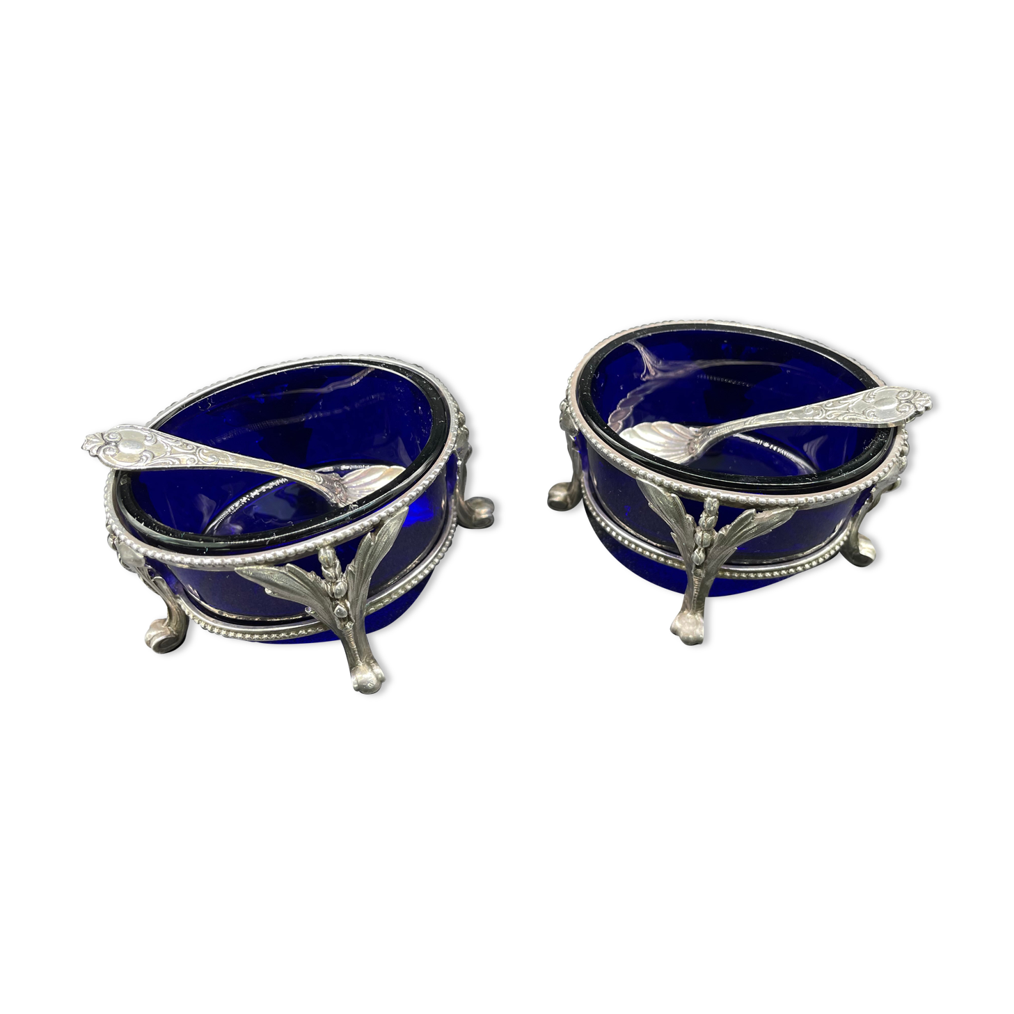 Pair of salerons in silver 925 goldsmith Antoine Cosson