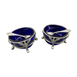 Pair of salerons in silver 925 goldsmith Antoine Cosson