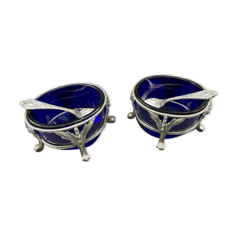 Pair of salerons in silver 925 goldsmith Antoine Cosson