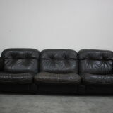 1970s  De Sede Adjustable Brown Leather 3-Seater Sofa  DS-110 James Bond