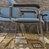 Set of 4 drabert armchairs with chrome legs, 1980