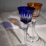 6 verres Baccarat Modèle Piccadilly en cristal doublé de couleurs