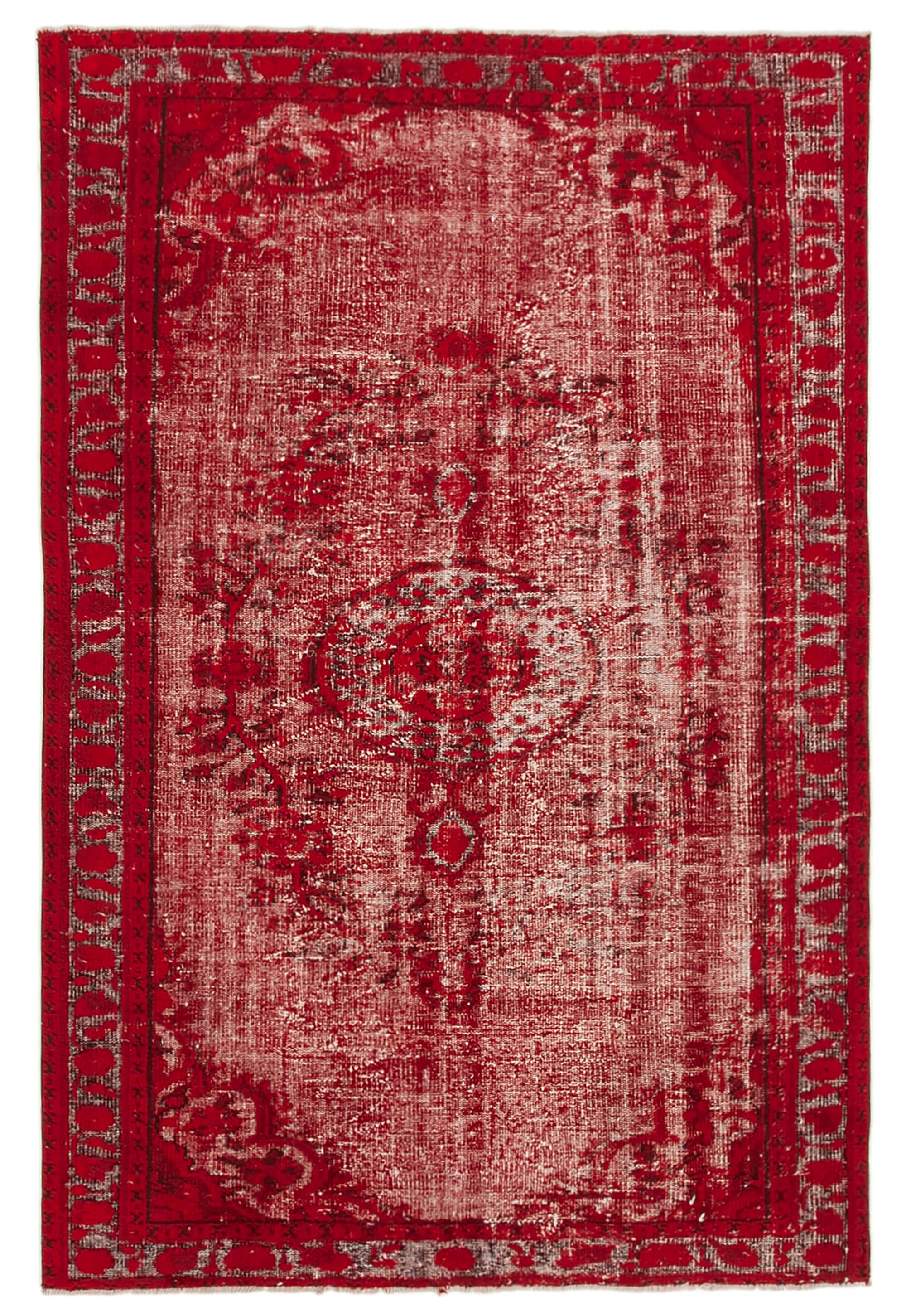 Hand-Knotted Vintage Turkish 1970s 177 cm x 268 cm Red Carpet