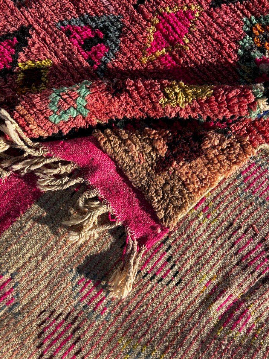 New pink Boujad Moroccan Berber rug.
