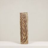 Brutalist stoneware vase with a floral decoration. 1970s.