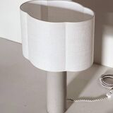 Stoneware lamp and ecru linen lampshade