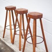 Bar stool X 3, wood and metal stool, brustalist stool, high stool