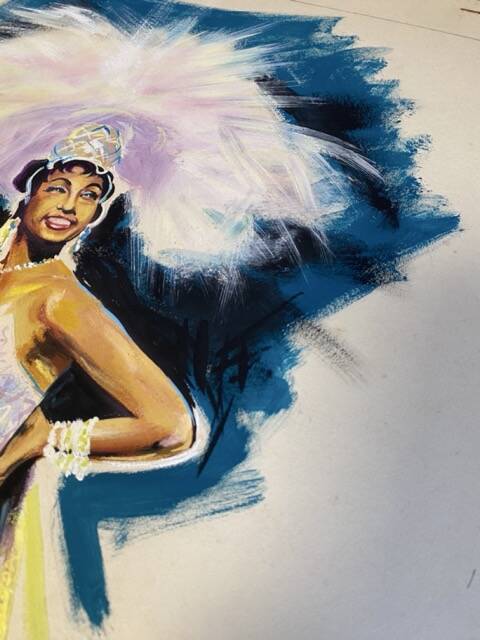 Original gouache of the poster "Paris, My Loves" by Joséphine Baker, 1959 • ART