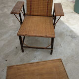 Old rattan armchair