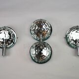 Set of three Cristal Art sconces in chrome and cut glass. Italy 1970s