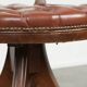 Rotating English style Chesterfield office chair in brown cow leather
