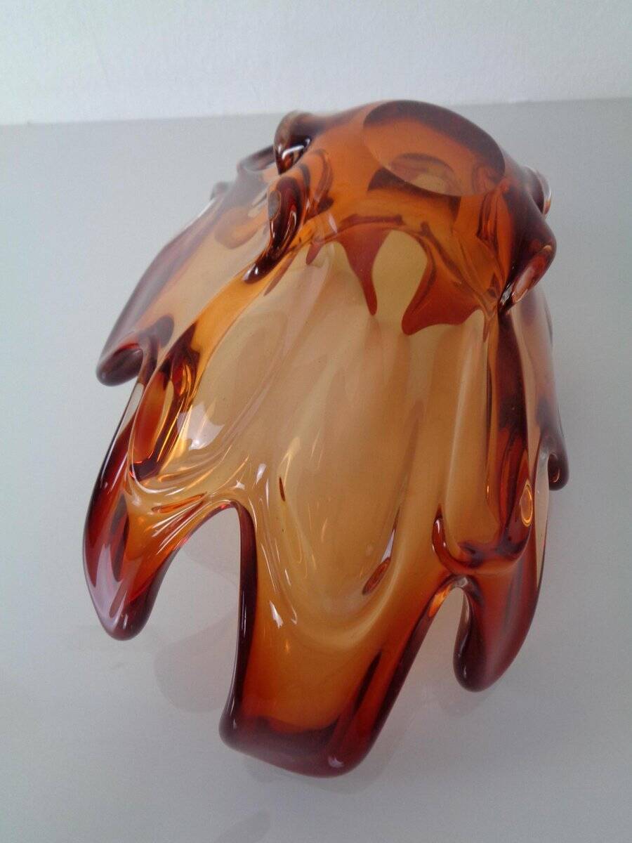 Sommerso Murano Glass Bowl, Italy, 1960s