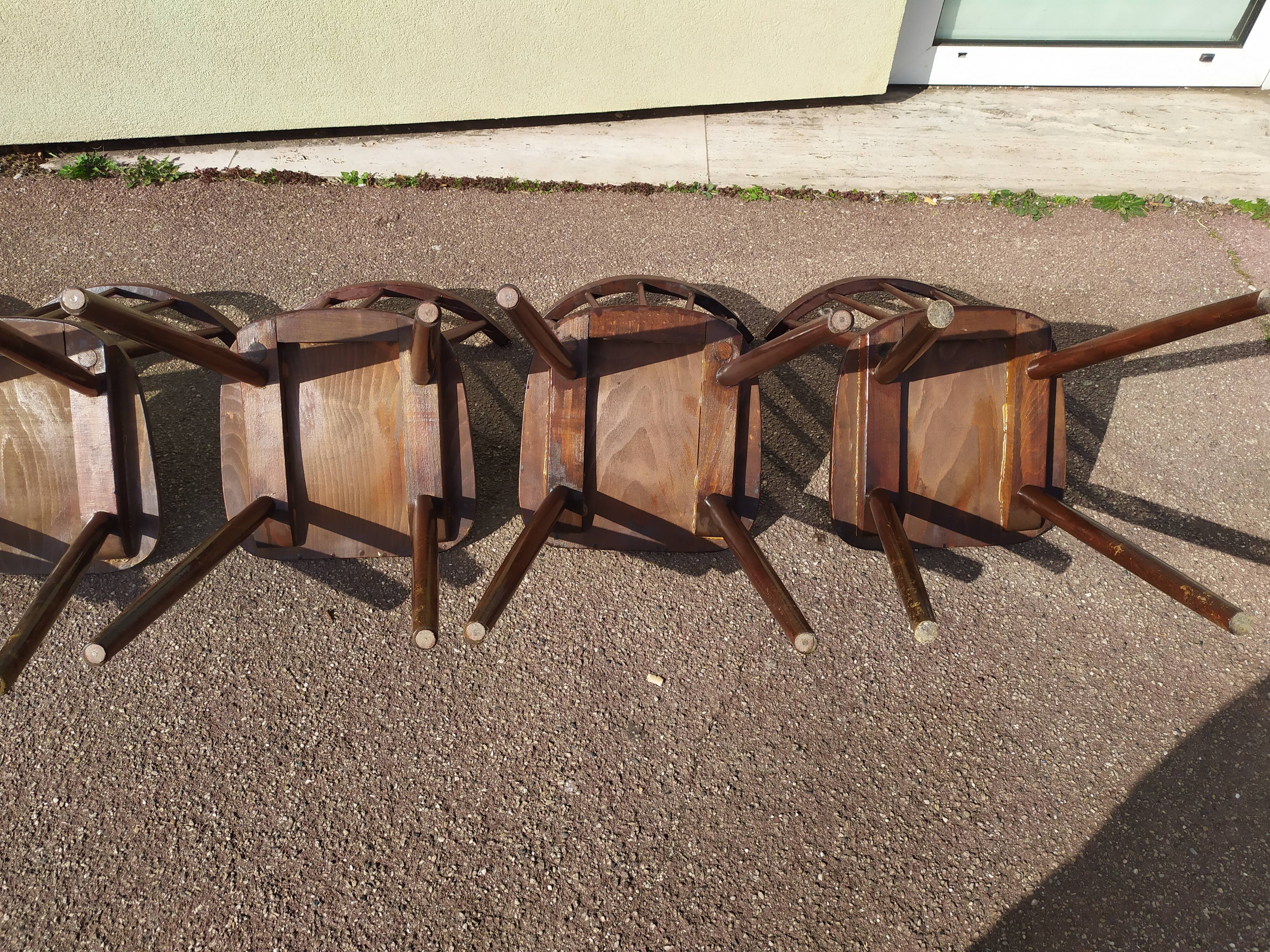 Set of 6 wooden bistro chair - vintage