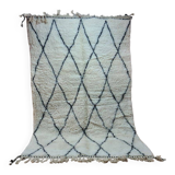 Tapis Berbère 250x150 cm - Motifs Diamantés Noir et Blanc