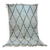 Berber Rug 250x150 cm - Black and White Diamond Pattern