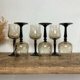 6 petits verres à pied fumés luminarc