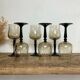 6 small luminarc smoked stemmed glasses