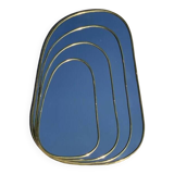 Set of 4 100% handmade golden brass mirrors