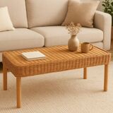 Am.pm rattan coffee table / bench – vintage 90s – excellent condition
