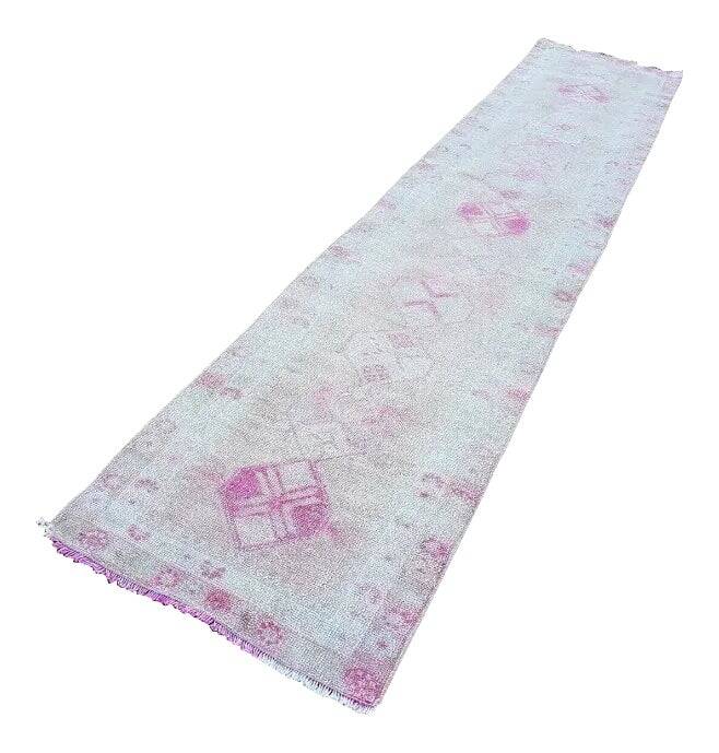 Vintage Turkish hallway rug 77x390 cm