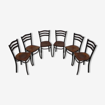 6 Luterma chairs in bent beech wood