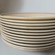 Lot de 12 assiettes creuses vintage motif bordeaux caramel