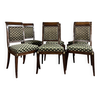 Suite of six empire style mahogany chairs stamped from maison gouffé in paris