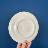 Lot of vintage checkered green dessert plates Moulin des Loups model.