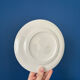 Lot of vintage checkered green dessert plates Moulin des Loups model.