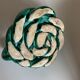 Vallauris 1960 braided ceramic candle holder in turquoise glazed clay