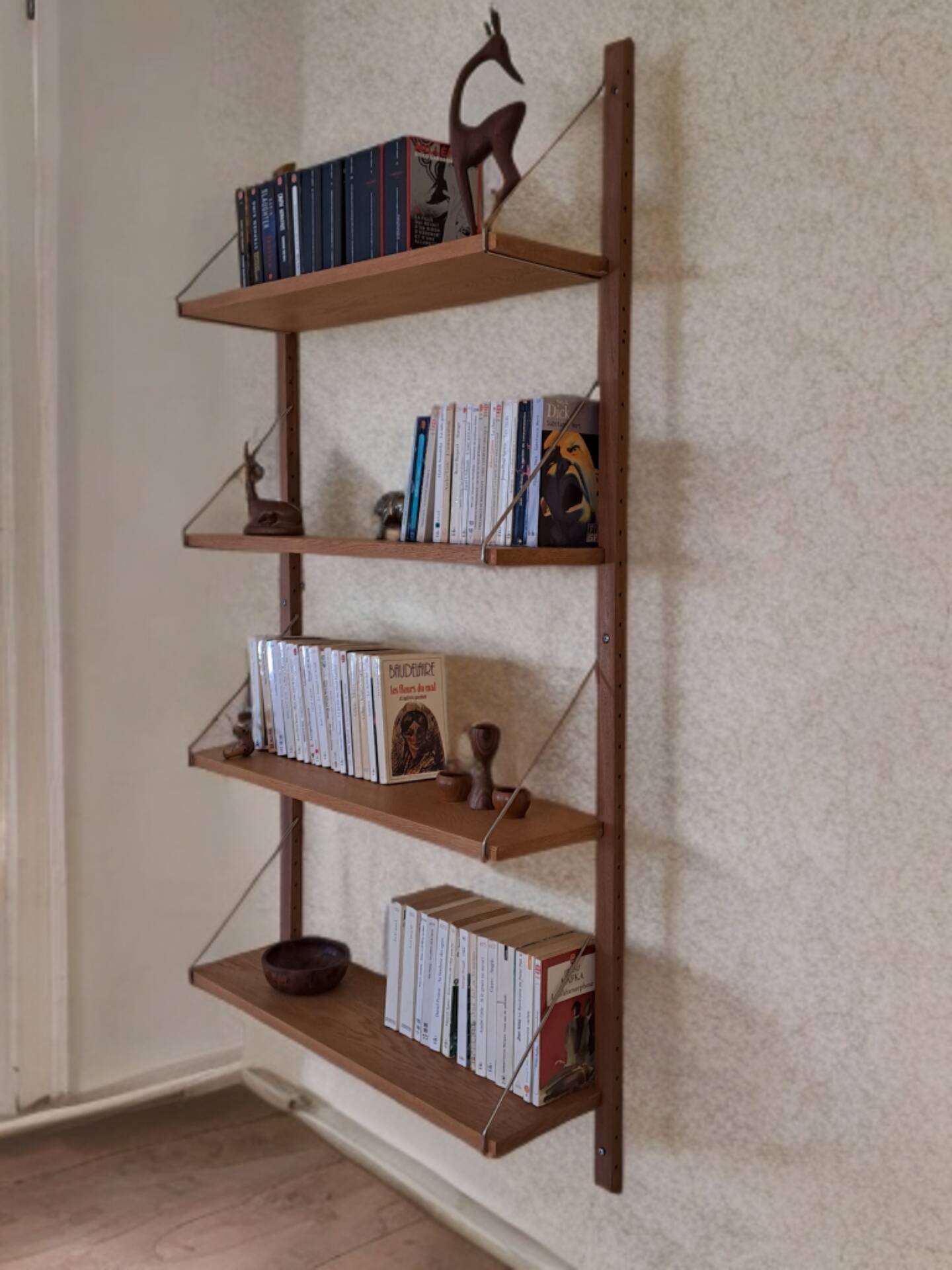 Wall unit 4 shelves, Vintage Scandinavian 1960s