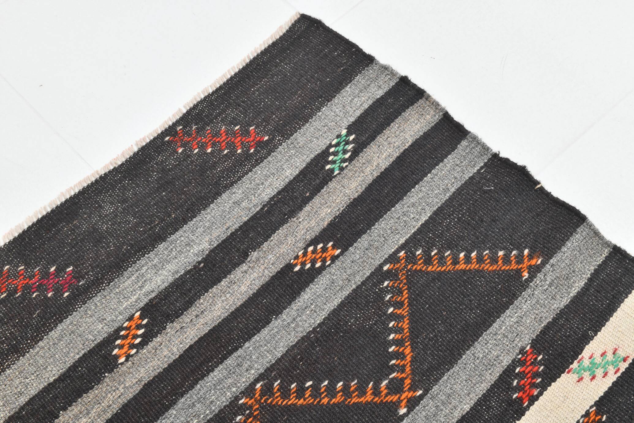 7x10 Contemporary Striped Kilim Area Rug, 204x300Cm