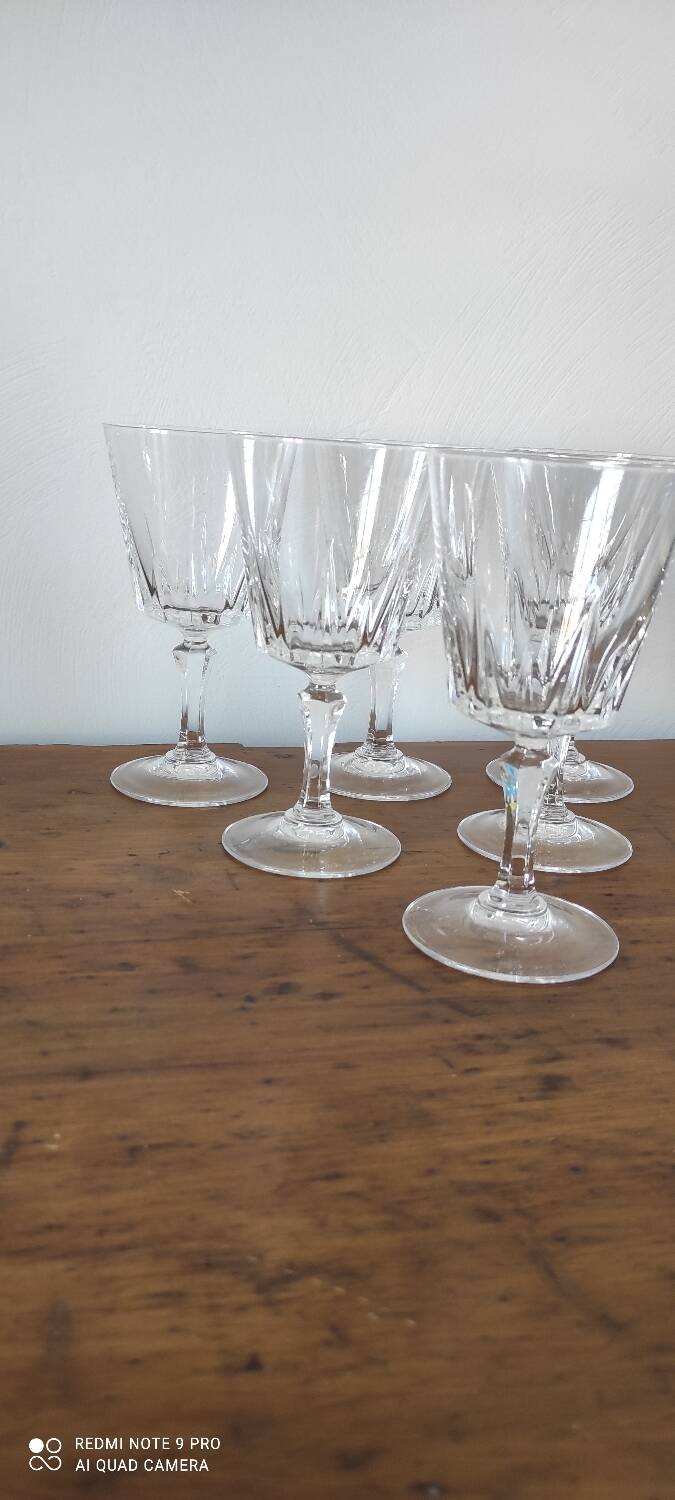 Set of retro vintage stemmed glass