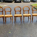 4 or 5 Louis Philippe chairs in solid wood and straw